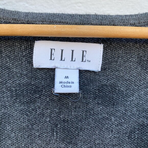 ELLE Gray & Black Polka Dot Sweater - Size Medium - Picture 2 of 4